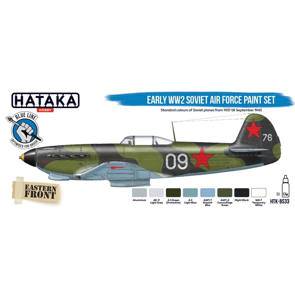 Zdjęcie dodatkowe produktu Hataka BS33 Early WW2 Soviet Air Force Paint Set 17ml