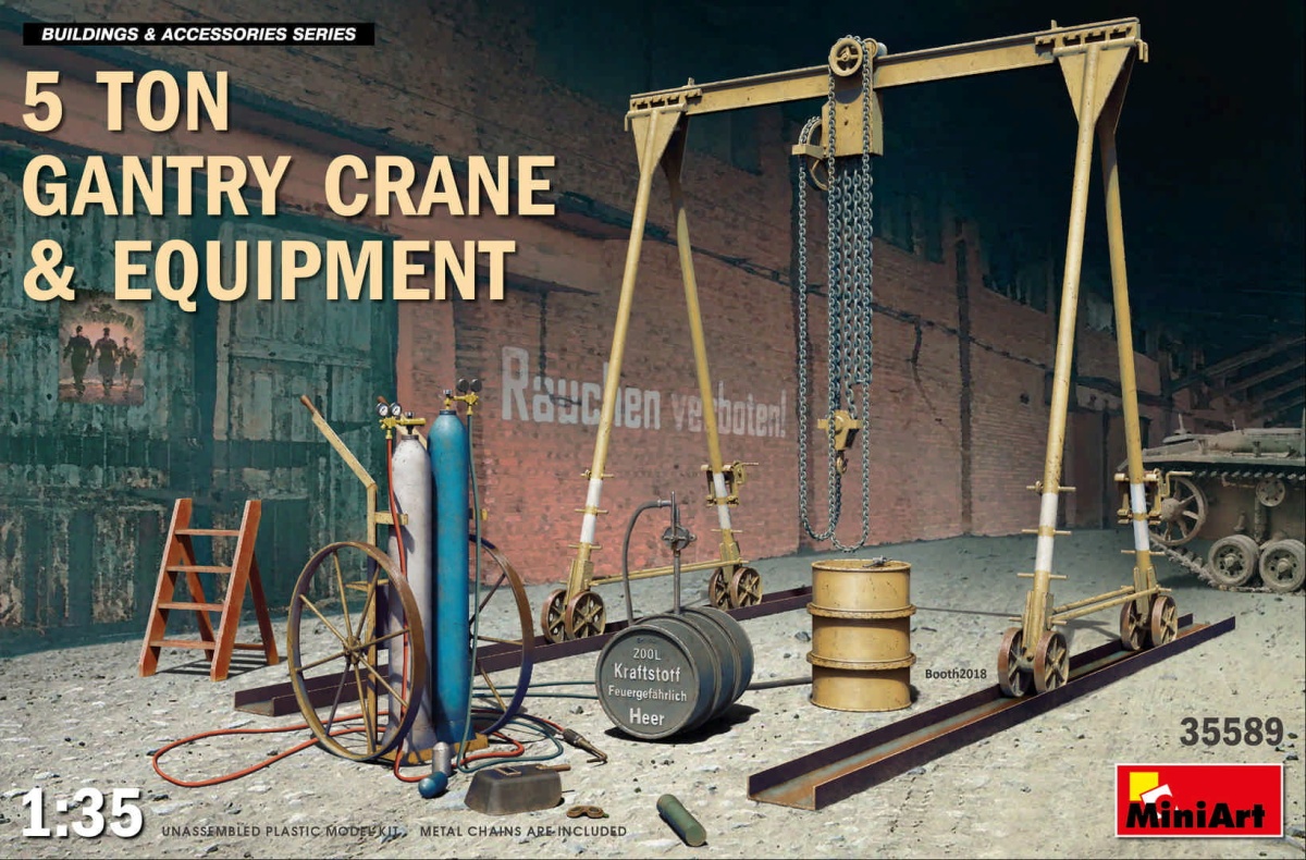 Zdjęcie główne produktu 5 Ton Gantry Crane and Equipment 1:35 MiniArt 35589