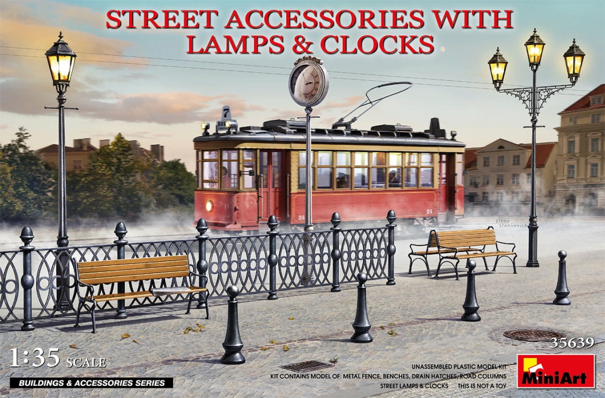 Zdjęcie główne produktu Street Accessories With Lamps and Clocks 1:35 MiniArt 35639