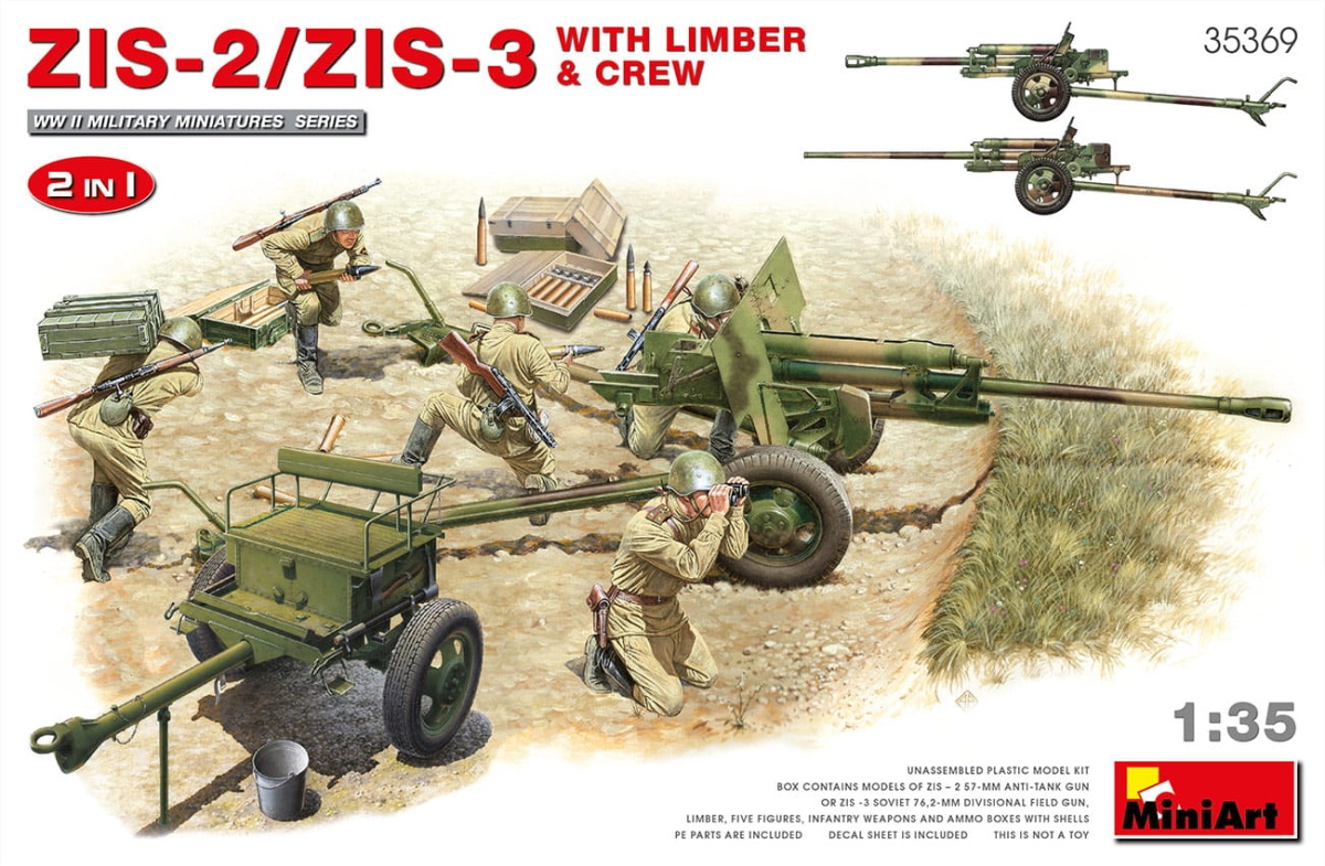 Zdjęcie główne produktu ZiS-2/ZiS-3 with Limber and Crew 1:35 MiniArt 35369