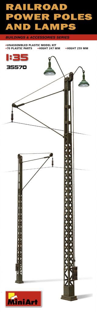 Zdjęcie główne produktu Railroad Power Poles and Lamps 1:35 MiniArt 35570
