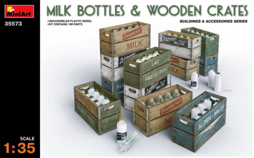 Milk Bottles and Wooden Crates 1:35 MiniArt 35573