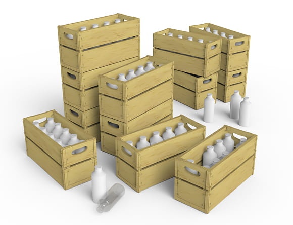 Zdjęcie dodatkowe produktu Milk Bottles and Wooden Crates 1:35 MiniArt 35573