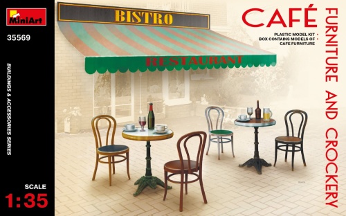 Cafe Furniture and Crockery 1:35 MiniArt 35569