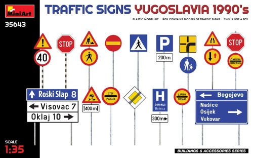 Traffic Signs, Yugoslavia 1990s 1:35 MiniArt 35643