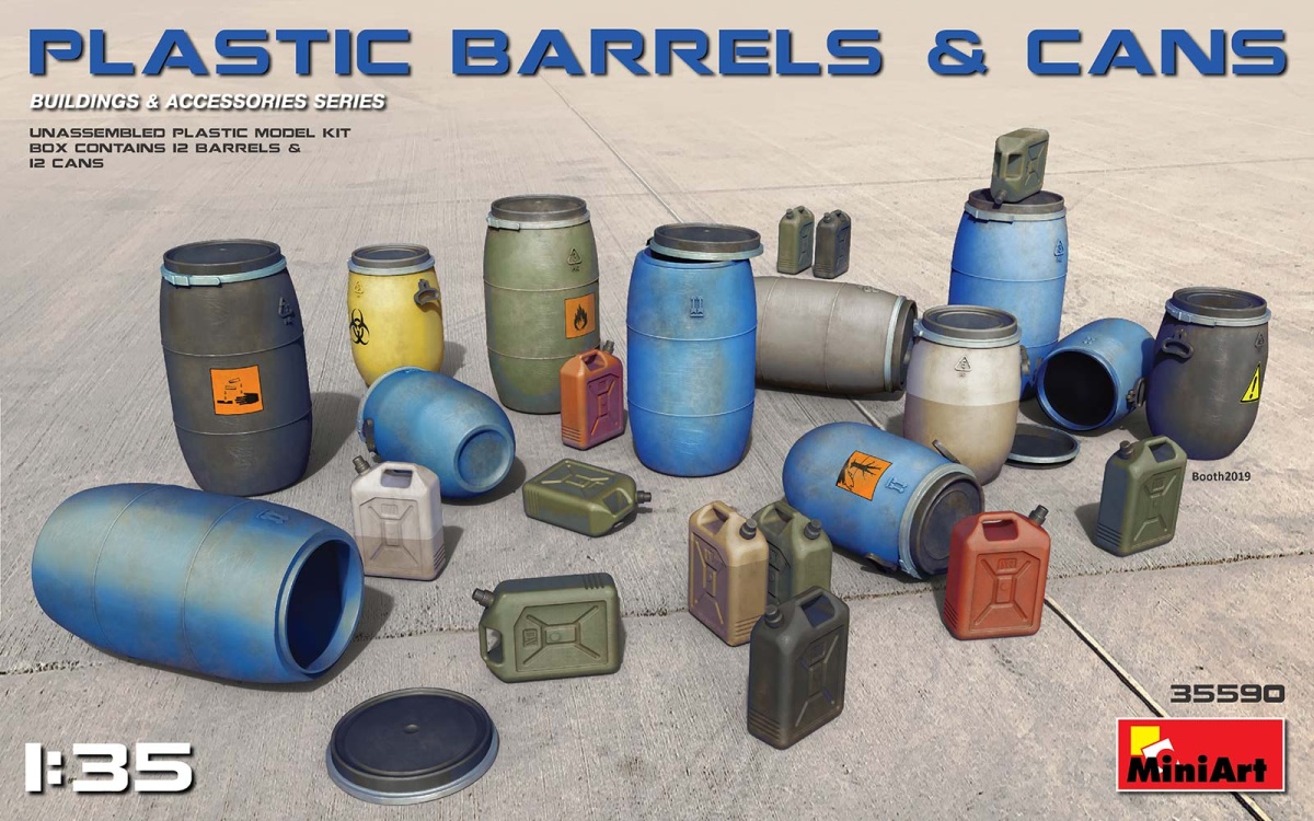 Zdjęcie główne produktu Plastic Barrels and Cans 1:35 MiniArt 35590