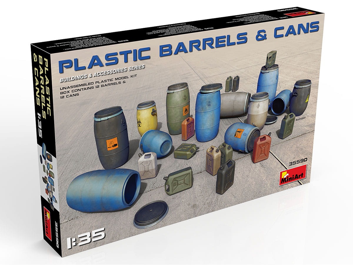 Zdjęcie dodatkowe produktu Plastic Barrels and Cans 1:35 MiniArt 35590