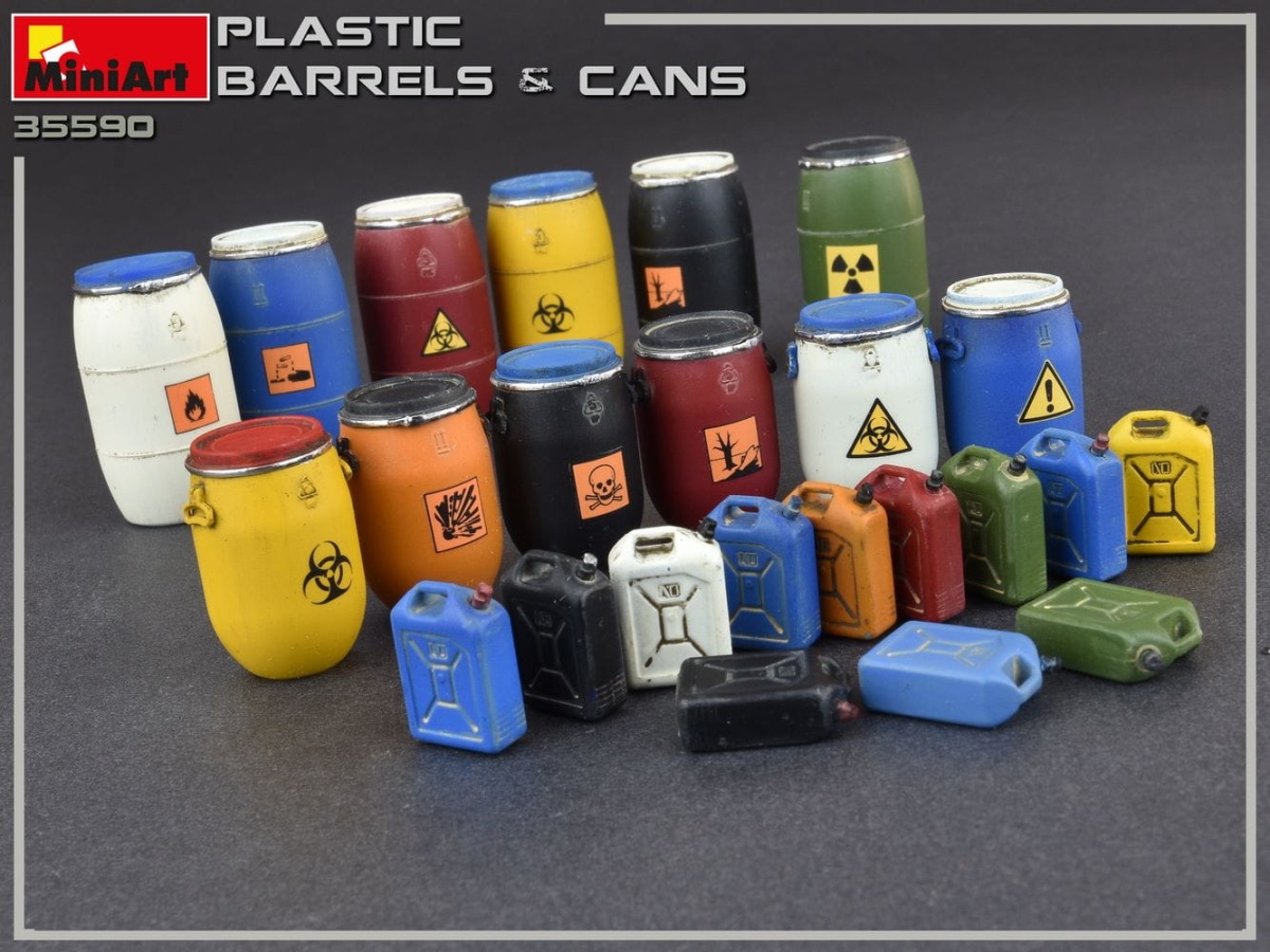 Zdjęcie dodatkowe produktu Plastic Barrels and Cans 1:35 MiniArt 35590