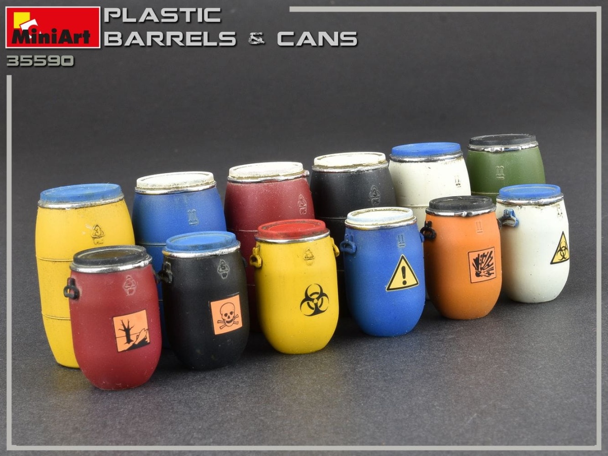 Zdjęcie dodatkowe produktu Plastic Barrels and Cans 1:35 MiniArt 35590