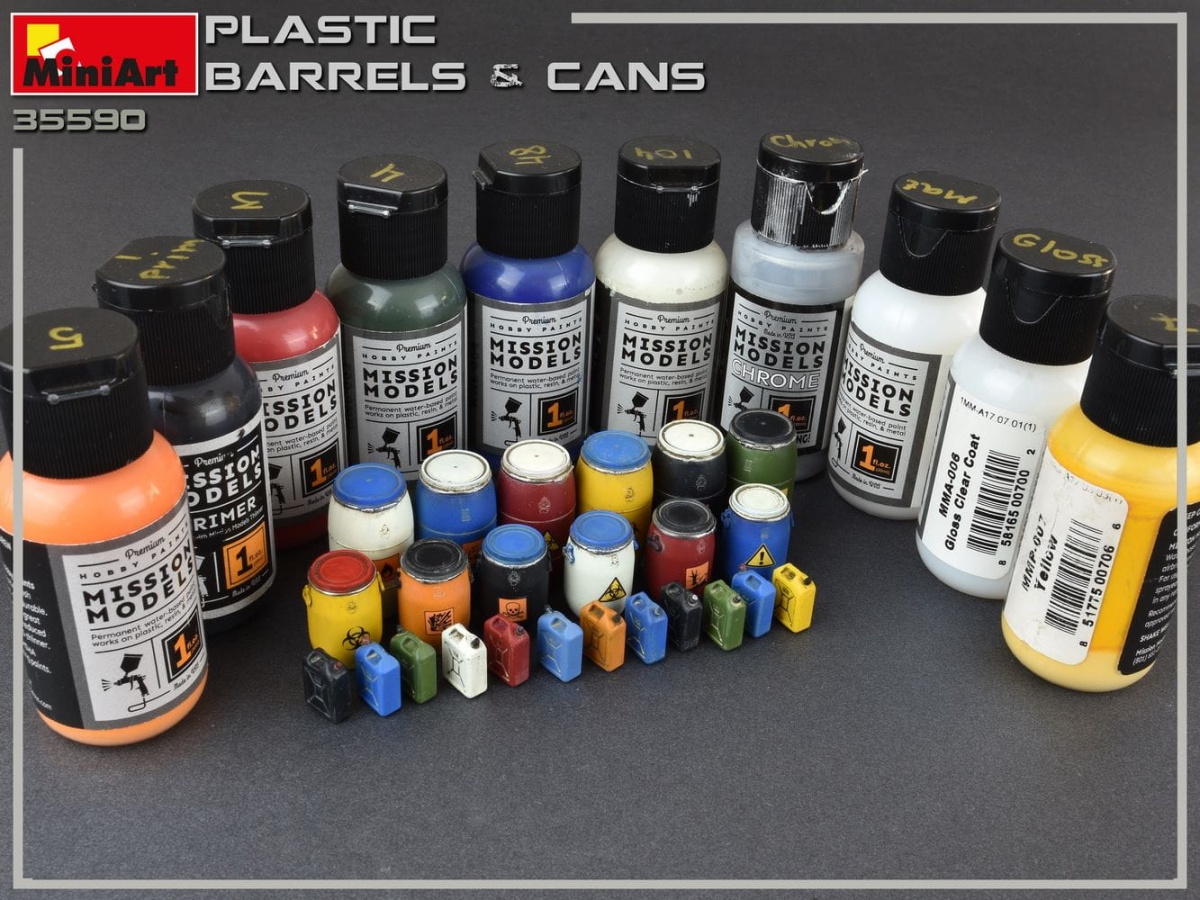 Zdjęcie dodatkowe produktu Plastic Barrels and Cans 1:35 MiniArt 35590