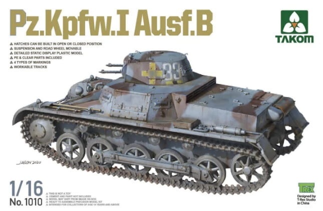 Zdjęcie główne produktu Pz.Kpfw.I Ausf.B 1:16 Takom 1010