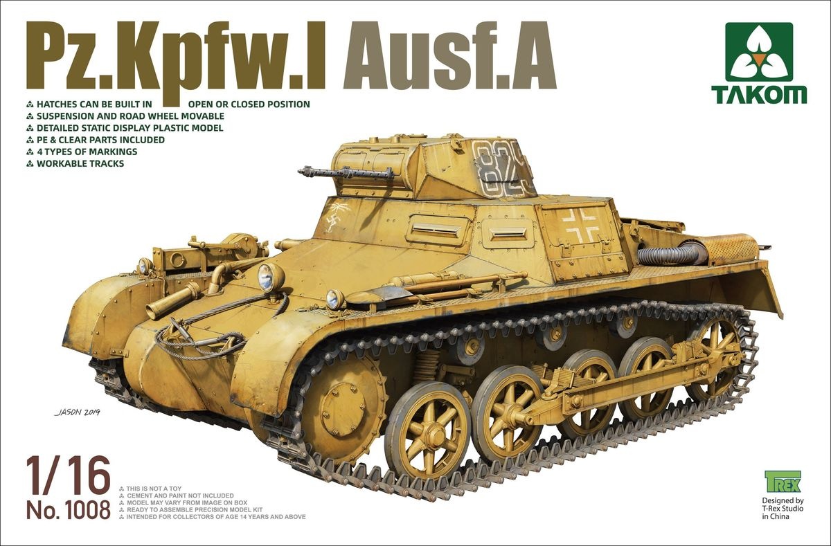 Zdjęcie główne produktu Pz.Kpfw.I Ausf.A 1:16 Takom 1008