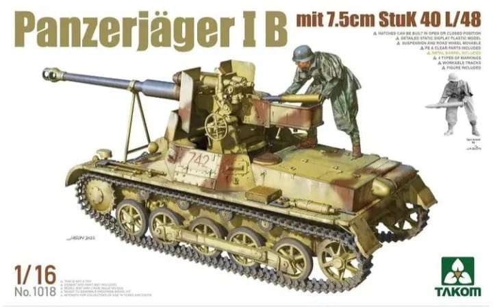 Zdjęcie główne produktu Panzerjager IB mit 7.5cm StuK 40 L/48 1:16 Takom 1018