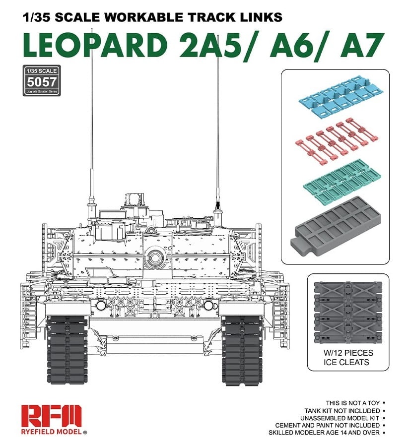 Zdjęcie główne produktu Workable Track Links for Leopard 2A5/A6/A7 1:35 Rye Field Model 5057