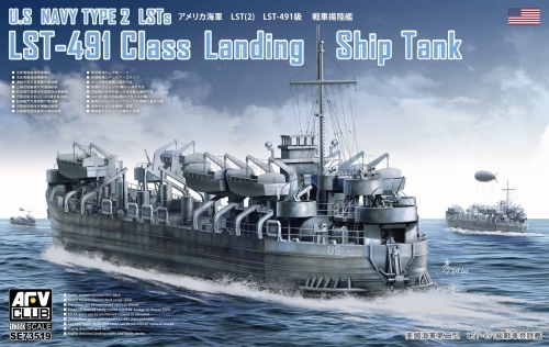 US Navy Type2 LSTs LST-491 Class Landing Ship 1:350 AFV Club SE73519