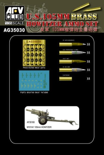 US 105mm Howitzer Ammo Set 1:35 AFV Club AG35030
