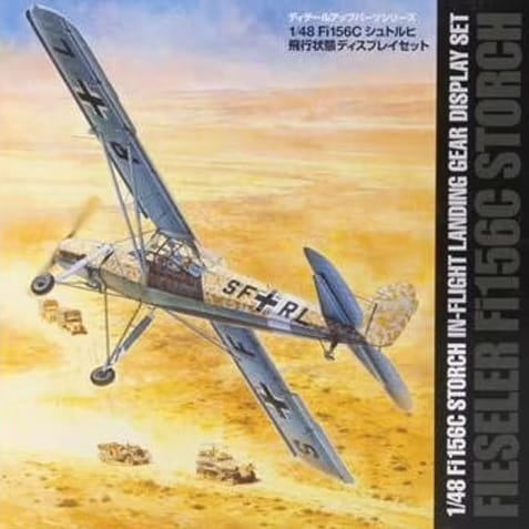 Zdjęcie główne produktu Fi156C Storch In-Flight Landing Gear Display Set 1:48 Tamiya 12620