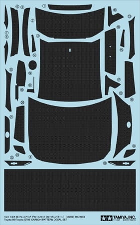 Zdjęcie główne produktu Toyota 86 Dress-Up Decal Set (Carbon Pattern) 1:24 Tamiya 12659