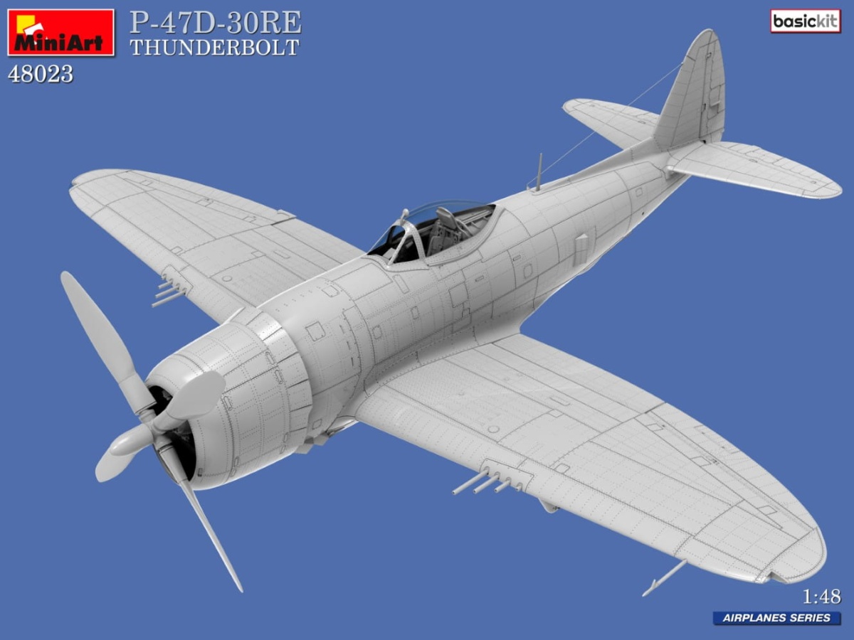 Zdjęcie dodatkowe produktu P-47D-30RE Thunderbolt - Basic Kit 1:48 MiniArt 48023