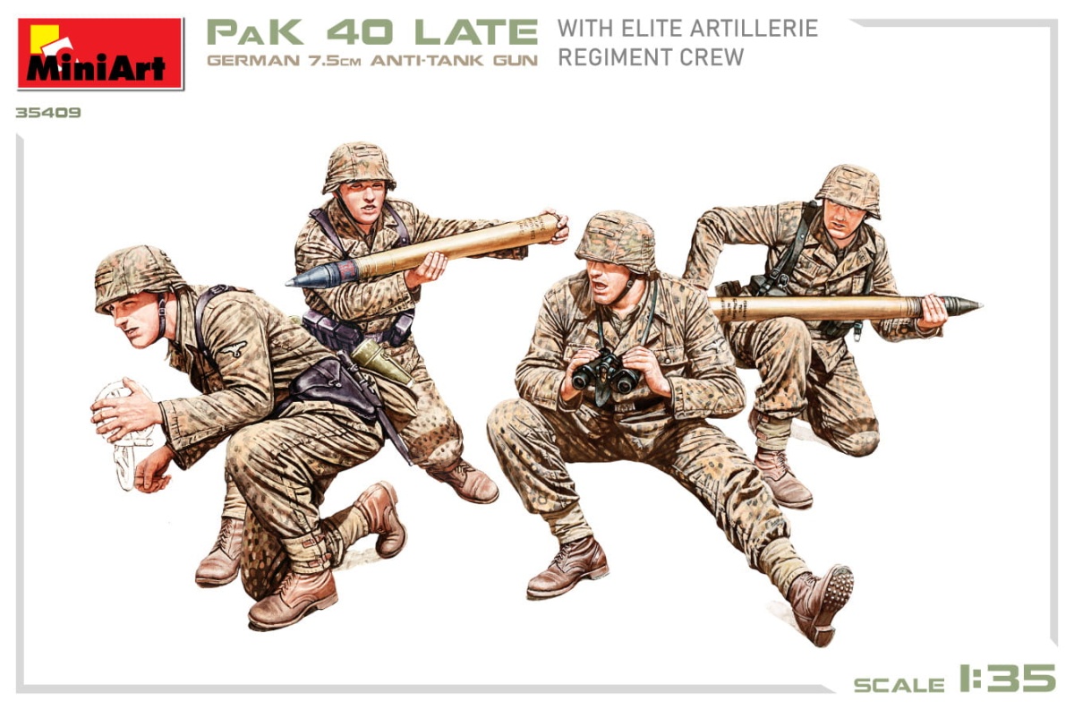 Zdjęcie dodatkowe produktu German 7,5cm Anti-Tank Gun Pak 40, Late 1:35 MiniArt 35409