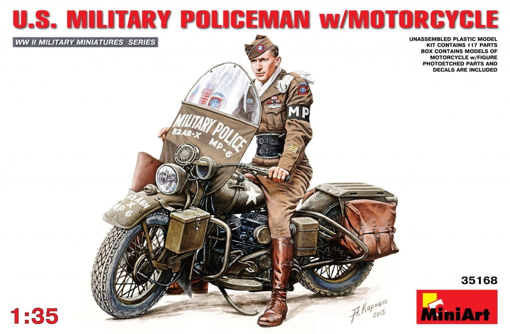 Zdjęcie główne produktu US Military Policeman w/Motorcycle 1:35 MiniArt 35168