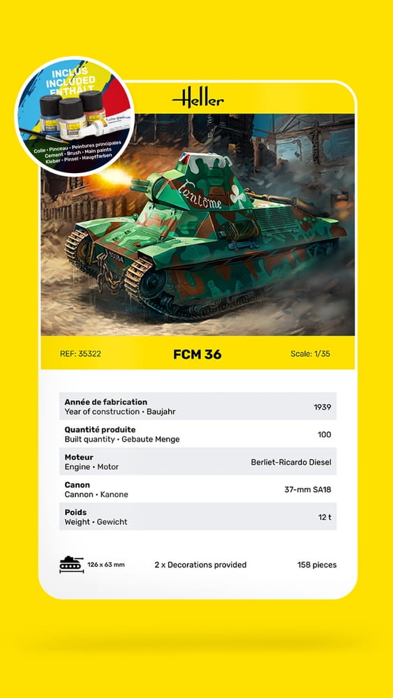 Zdjęcie dodatkowe produktu FCM 36 STARTER KIT 1:35 Heller 35322