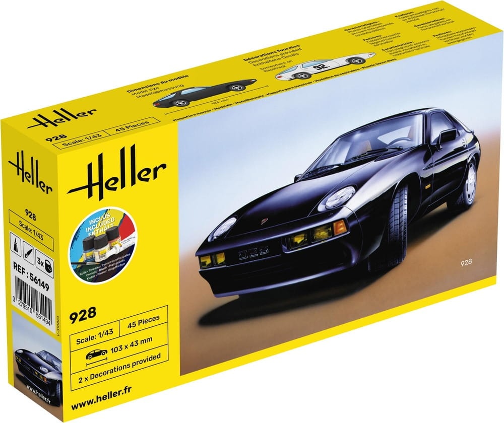 Zdjęcie główne produktu Porsche 928 STARTER KIT 1:43 Heller 56149