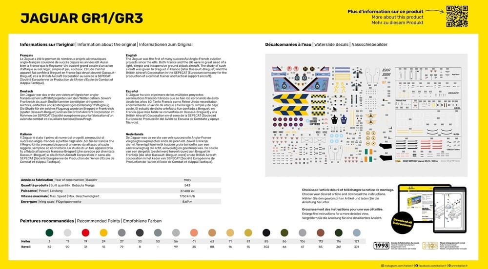 Zdjęcie dodatkowe produktu Jaguar GR1/GR3 STARTER KIT 1:48 Heller 56427