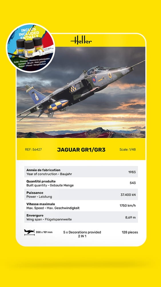 Zdjęcie dodatkowe produktu Jaguar GR1/GR3 STARTER KIT 1:48 Heller 56427
