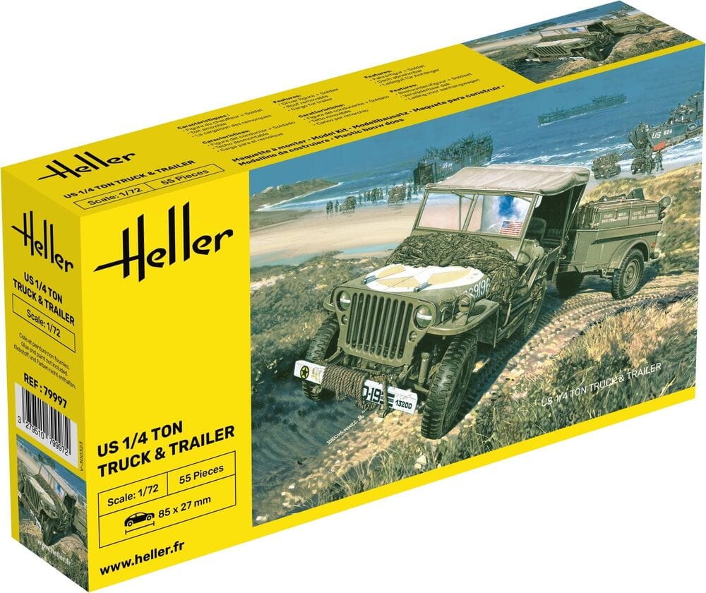 Zdjęcie główne produktu US 1/4 Ton Truck and Trailer 1:72 Heller 79997