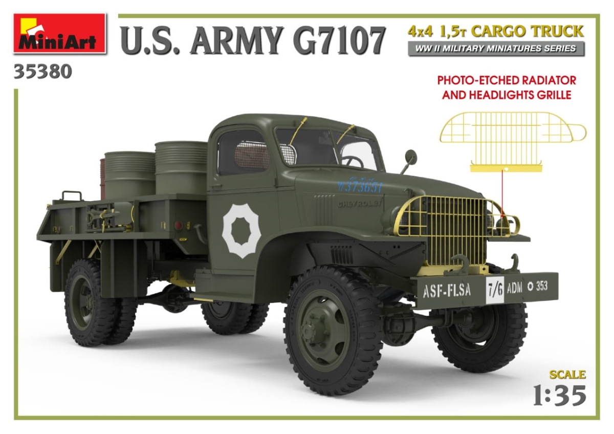 Zdjęcie dodatkowe produktu US Army G7107 4x4 1,5t Cargo Truck 1:35 MiniArt 35380