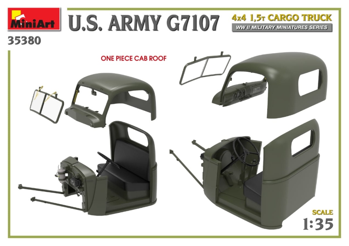 Zdjęcie dodatkowe produktu US Army G7107 4x4 1,5t Cargo Truck 1:35 MiniArt 35380