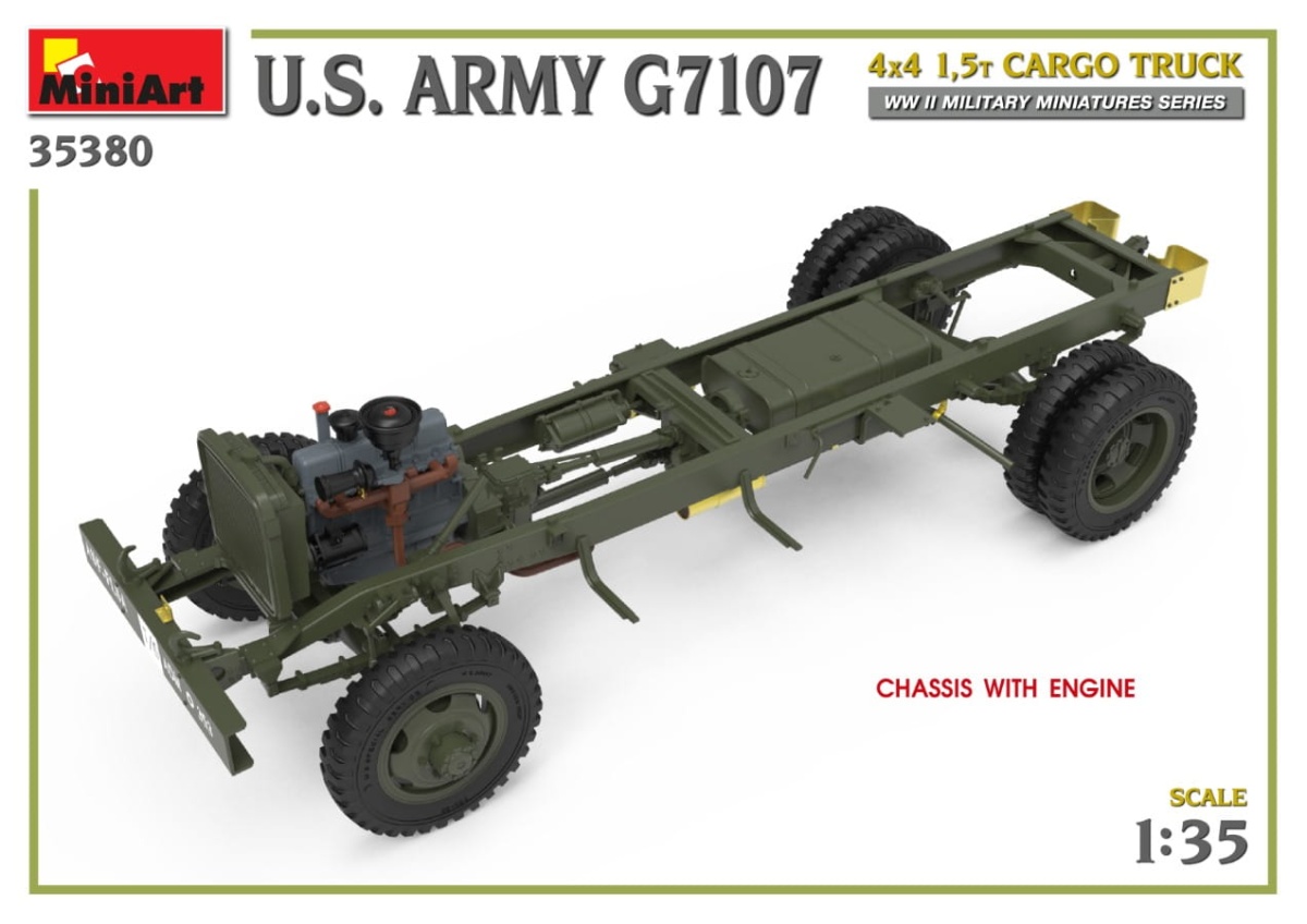 Zdjęcie dodatkowe produktu US Army G7107 4x4 1,5t Cargo Truck 1:35 MiniArt 35380