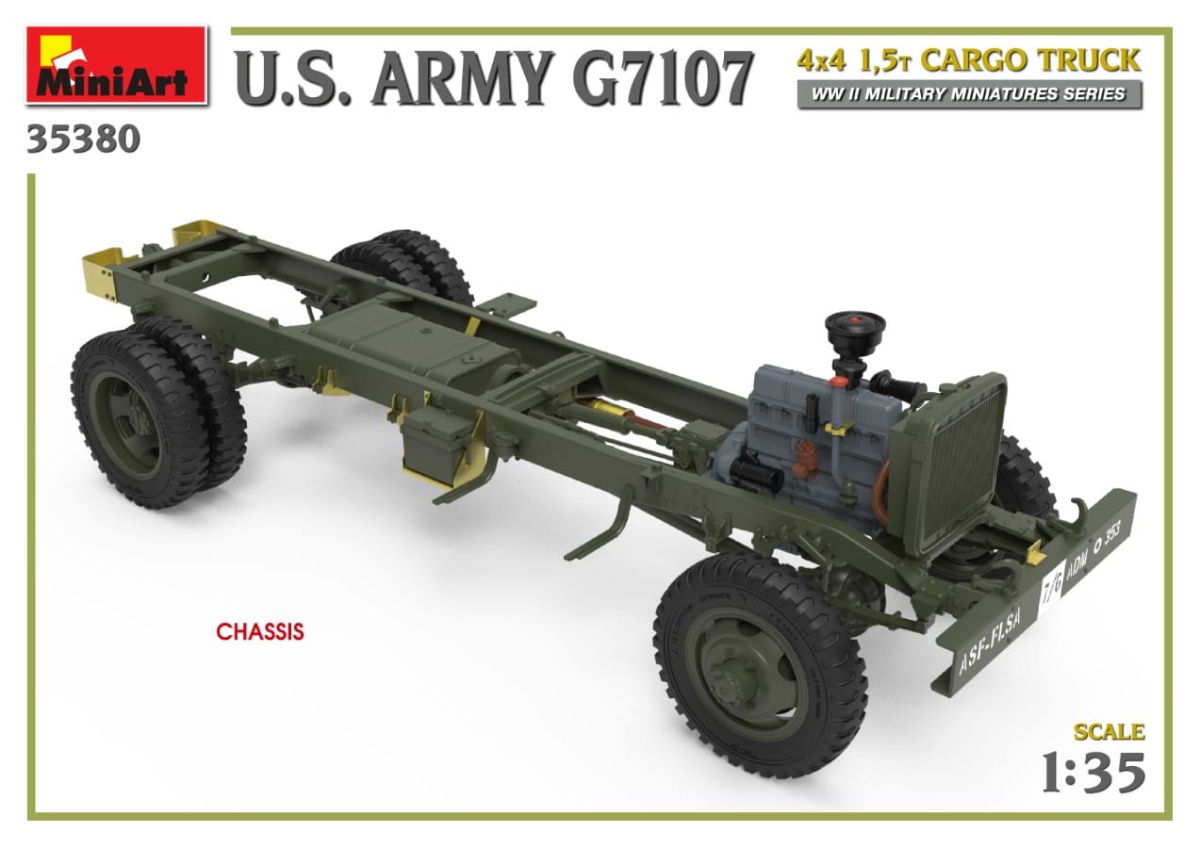 Zdjęcie dodatkowe produktu US Army G7107 4x4 1,5t Cargo Truck 1:35 MiniArt 35380