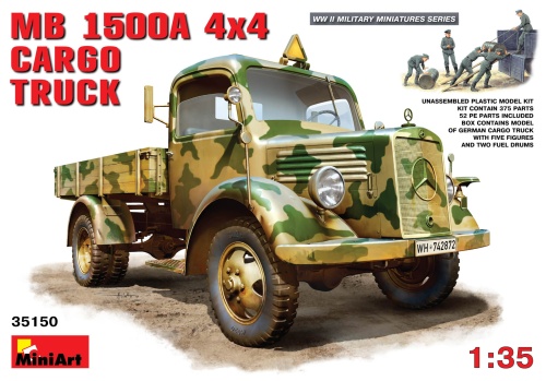 Mercedes-Benz (MB) L1500A 4X4 Cargo Truck 1:35 MiniArt 35150