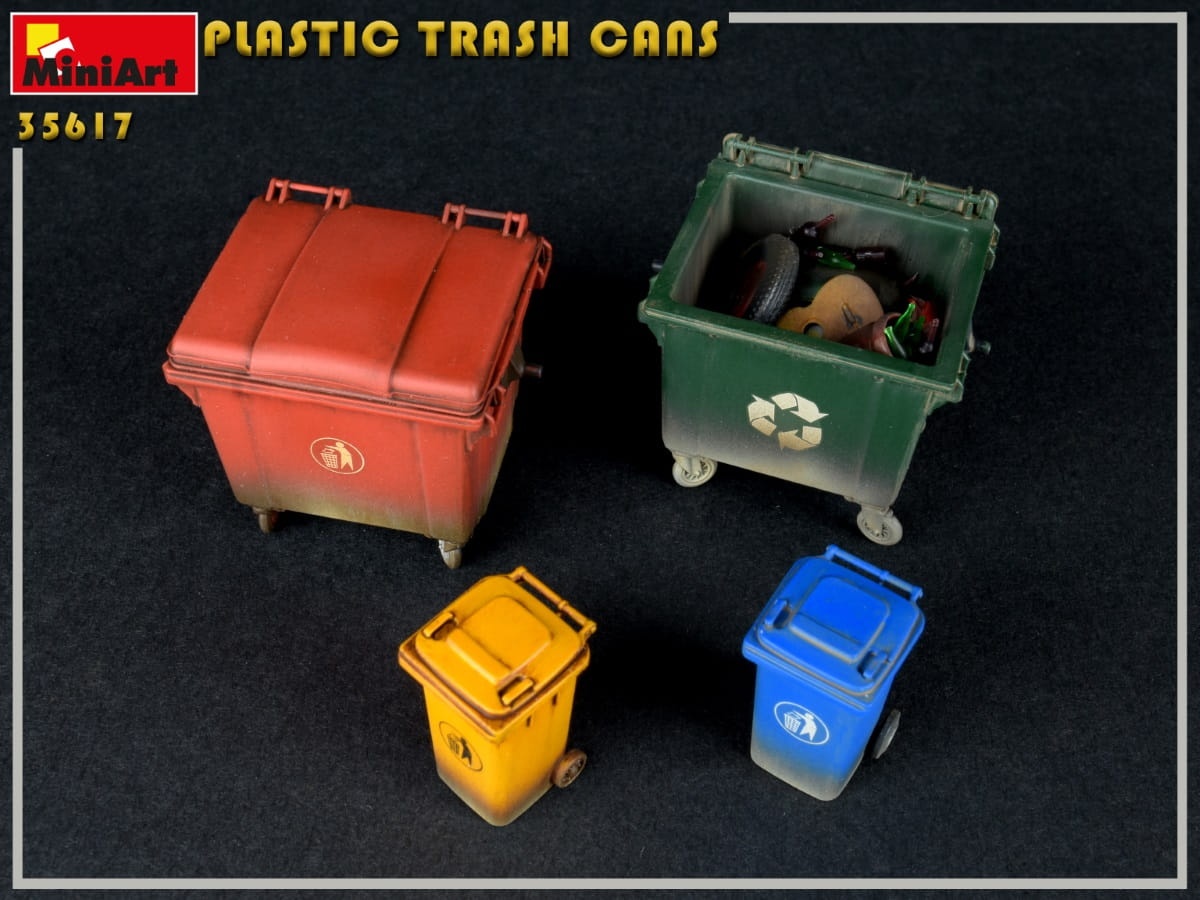 Zdjęcie dodatkowe produktu Plastic Trash Cans 1:35 MiniArt 35617