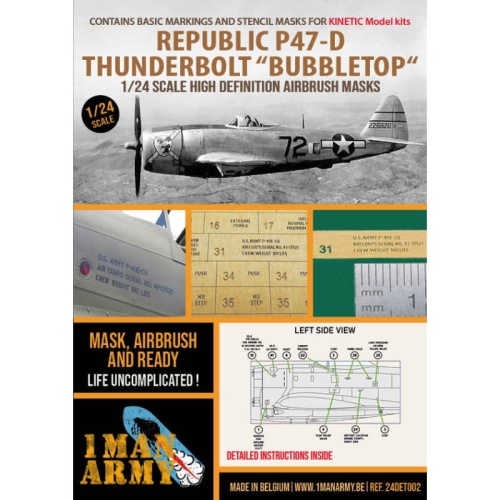 Maski Republic P47-D Thunderbolt Bubbletop (Kinetic) 1:24 1 Man Army 24DET002