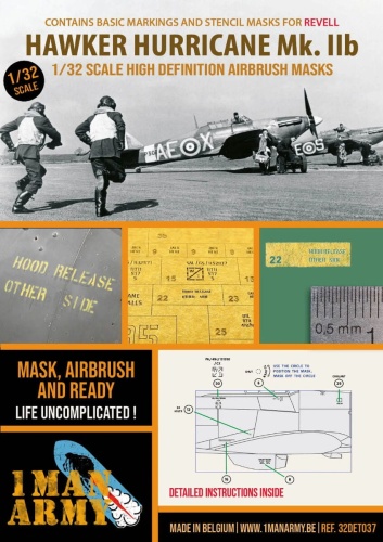 Maski Hawker Hurricane Mk IIb (Revell) 1:32 1 Man Army 32DET037