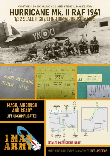 Maski Hurricane Mk. II RAF 1941 1:32 1 Man Army 32DET002