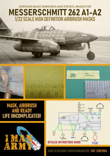 Maski Messerschmitt 262 A1-A2 1:32 1 Man Army 32DET004