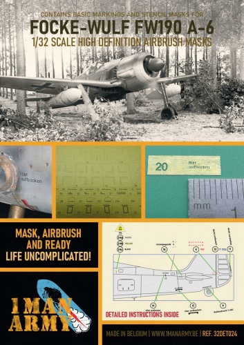 Maski Focke-Wulf FW190 A-6 1:32 1 Man Army 32DET024