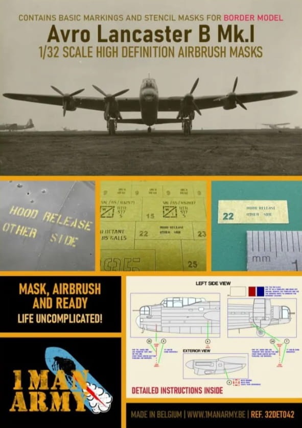 Zdjęcie główne produktu Maski Avro Lancaster B Mk I (Border Model) 1:32 1 Man Army 32DET042