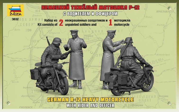 Zdjęcie dodatkowe produktu German R12 Heavy Motorcycle 1:35 Zvezda 3632