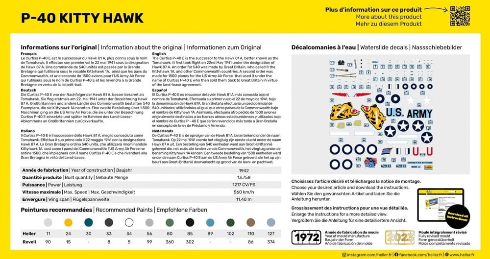 Zdjęcie dodatkowe produktu P-40 Kitty Hawk 1:72 Heller 80266