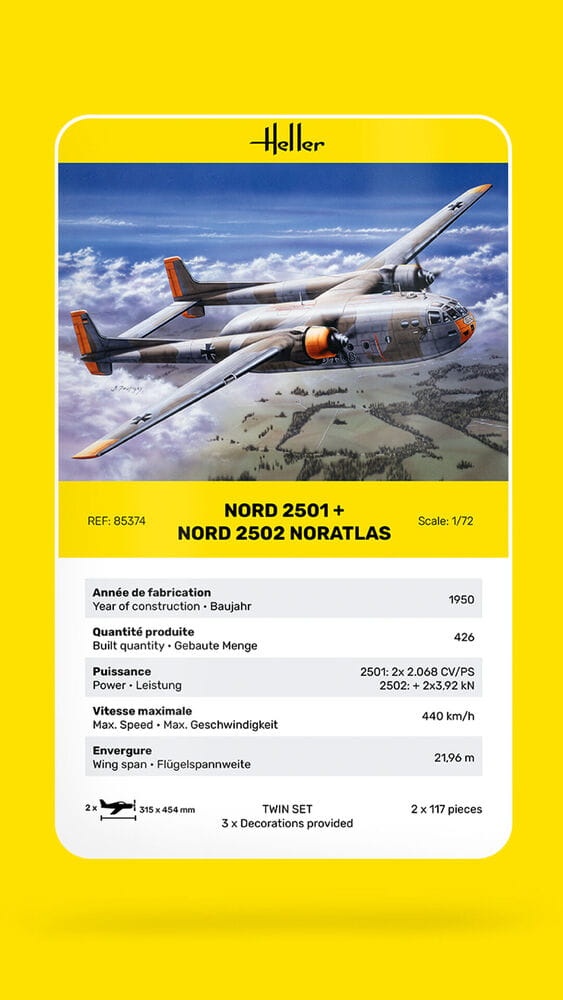 Zdjęcie dodatkowe produktu Nord2501 + Nord 2502 NORATLAS (Twin Set) 1:72 Heller 85374