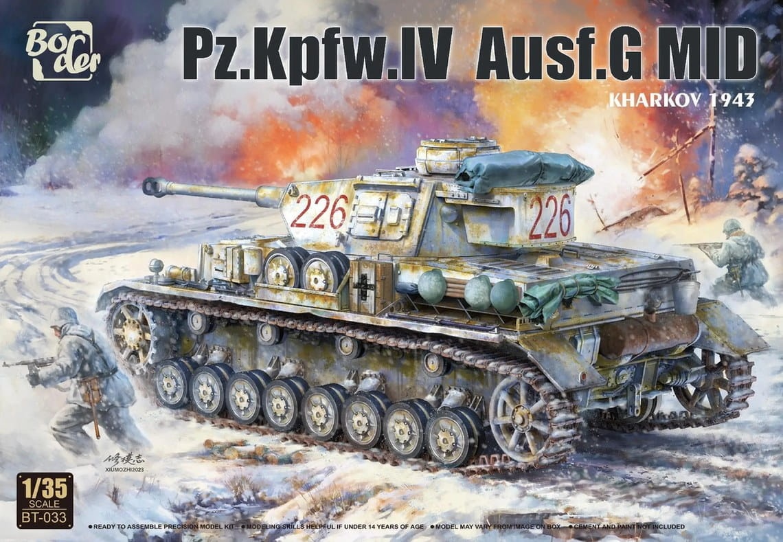 Zdjęcie główne produktu Pz.Kpfw.IV Ausf. G Mid Production Kharkov 1943 1:35 Border Model BT033