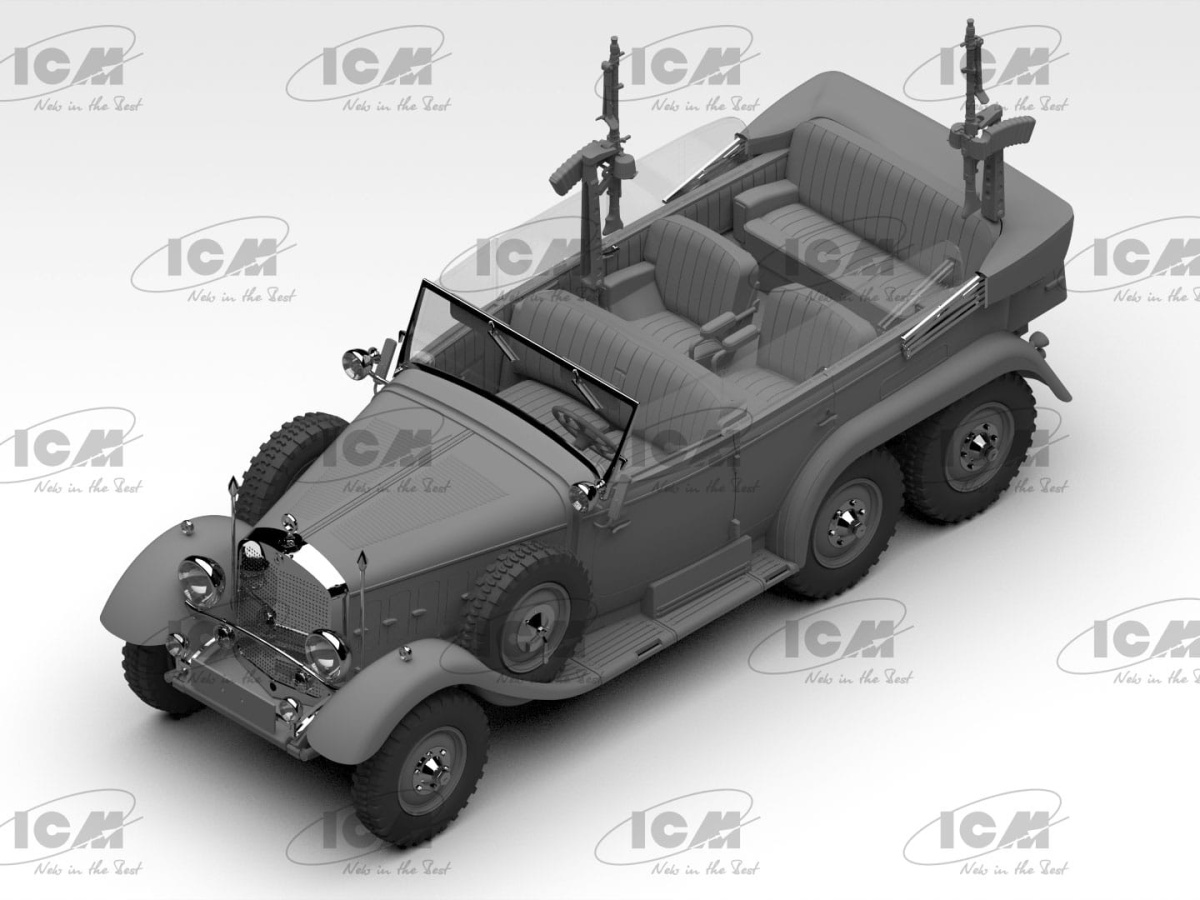 Zdjęcie dodatkowe produktu Type G4 with MG 34 and German Staff Personnel 1:24 ICM 24024