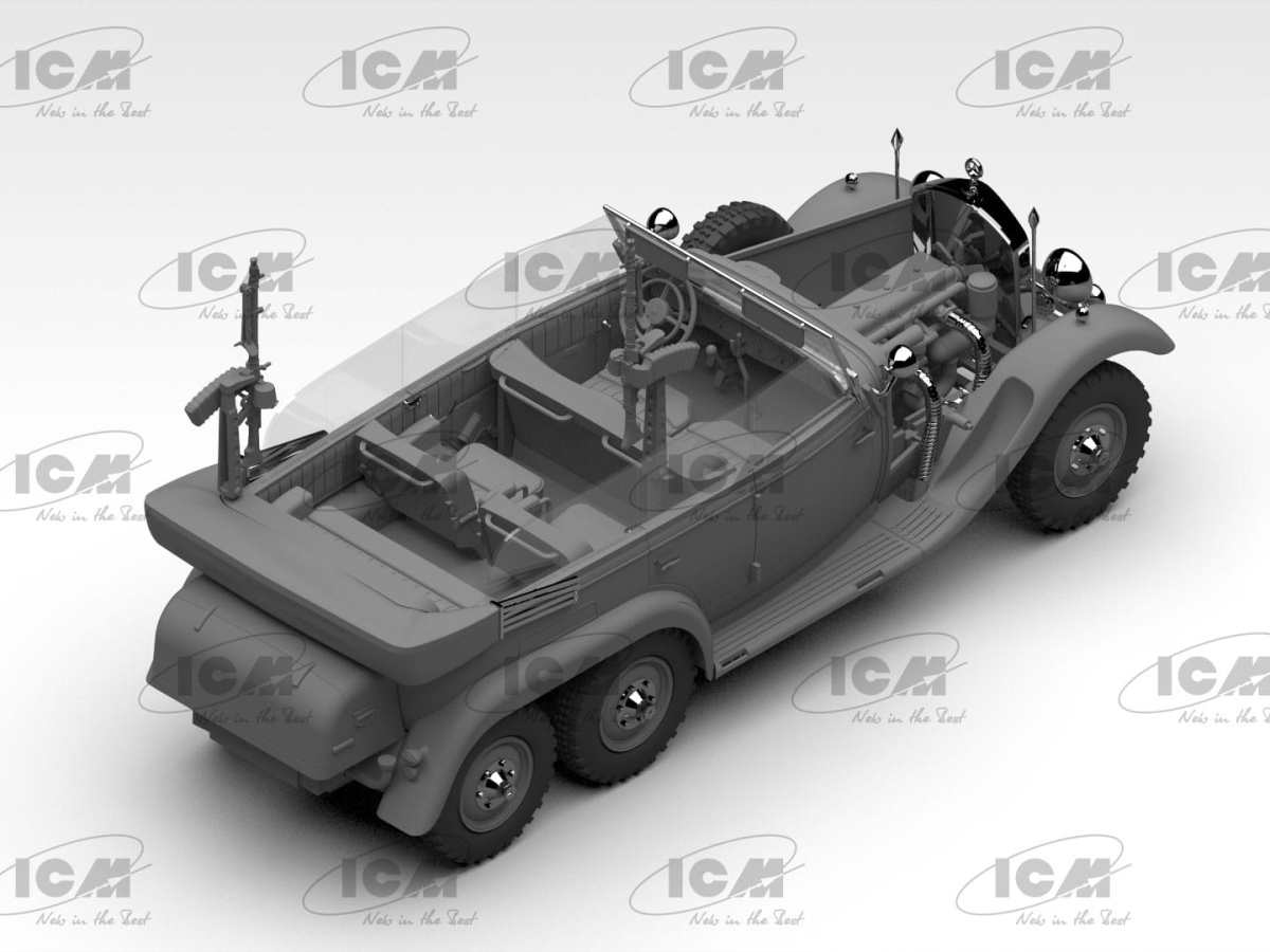 Zdjęcie dodatkowe produktu Type G4 with MG 34 and German Staff Personnel 1:24 ICM 24024