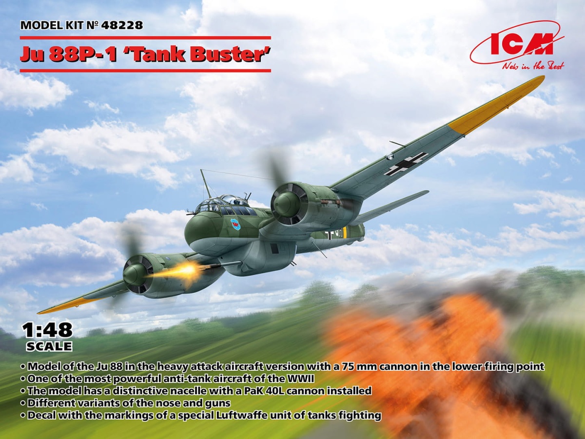Zdjęcie główne produktu Ju 88P-1 Tank Buster 1:48 ICM 48228