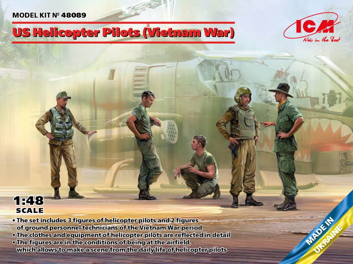 Zdjęcie główne produktu US Helicopter Pilots (Vietnam War) (5 figurek) 1:48 ICM 48089